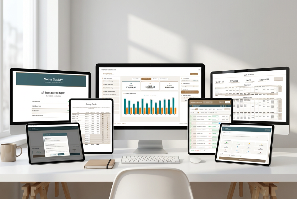 Money Mastery Dashboard on multiple devices